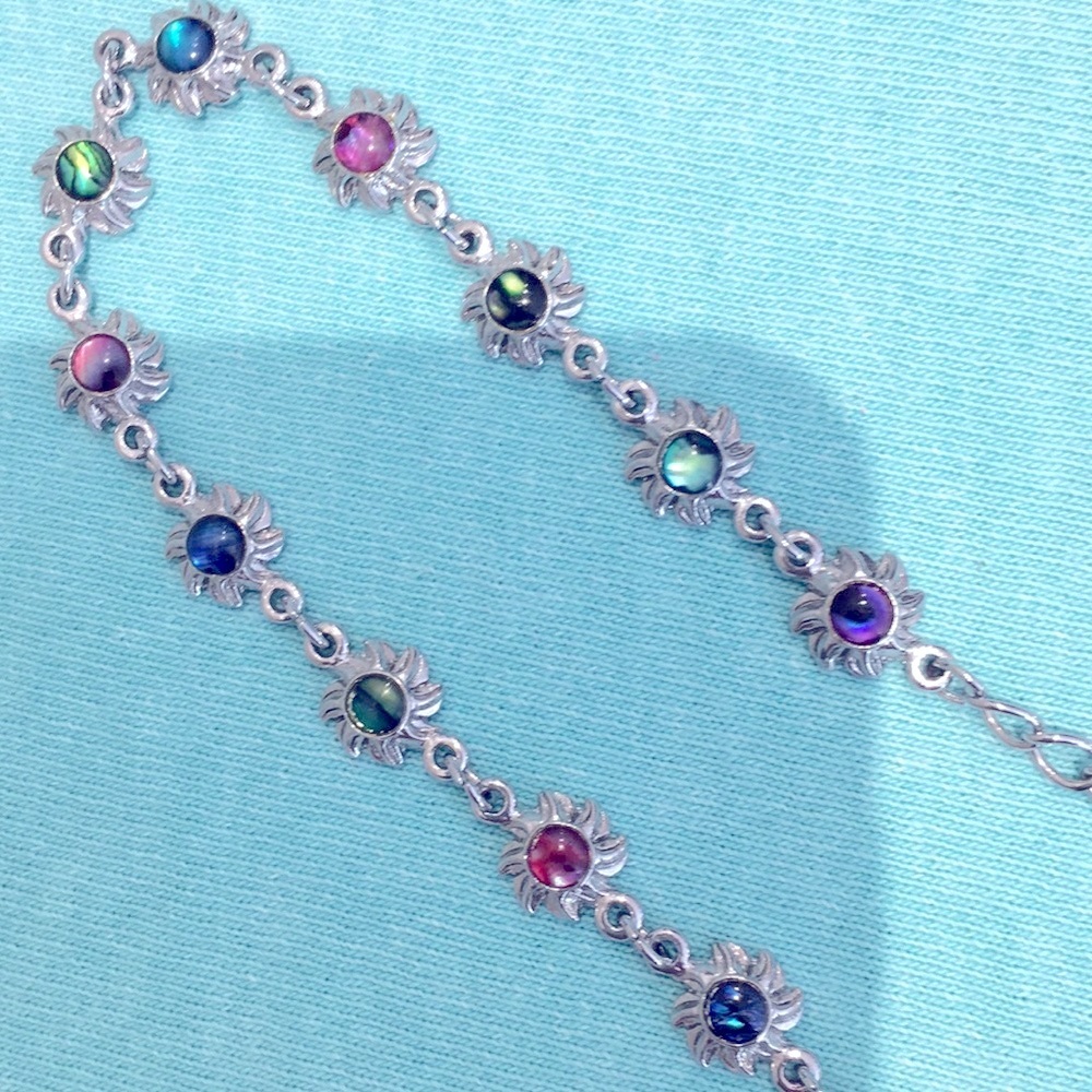 Bracelet sun multi color iridescent stones